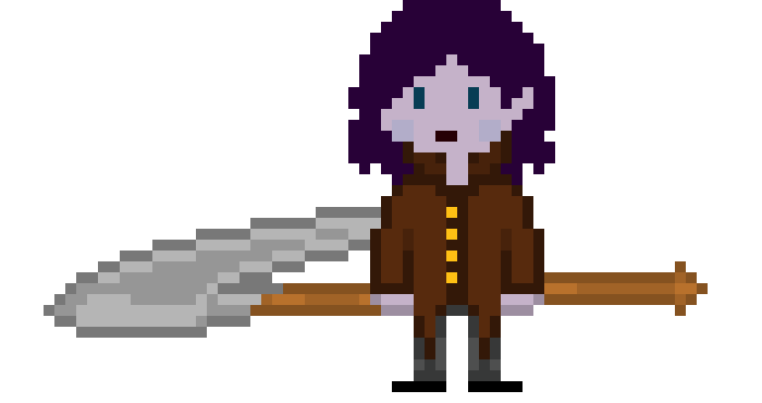 [ff456f] Tyrian the Human (Dark World Form with Basic Scythe)