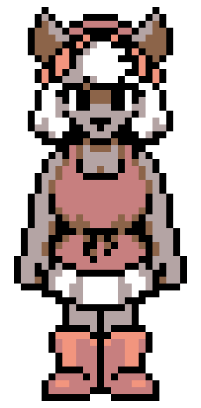 [e1bba7] Slight "redesign". Her sweater design is still canon, but this is how she would look in the games.