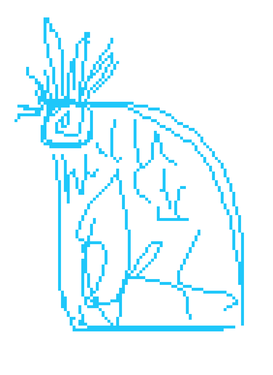 [0a1fe9] Idk if you character design like this but you can give her a big cloak full of trinkets and feathers and whatnot
