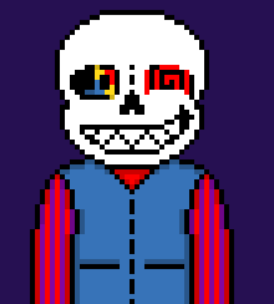 [b63bdb] well, now this is awkward, im beating up myself....... *throws Sans through a window*