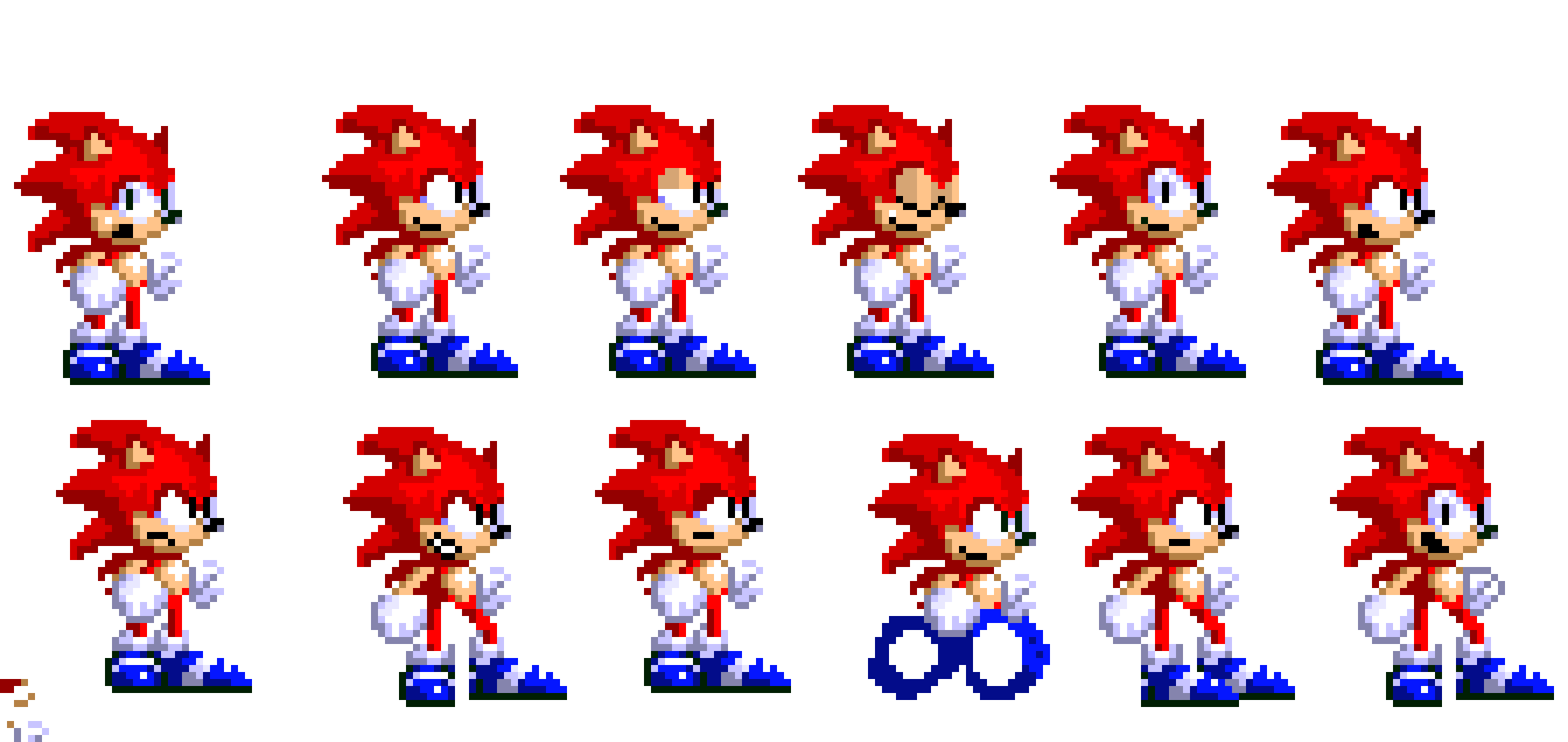 done! now it looks a bit more original in stead of just recolouring sonic 3 sprites!