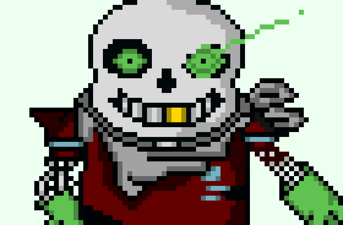 a bone appears front of error and another bone hits him sending him to a wall *