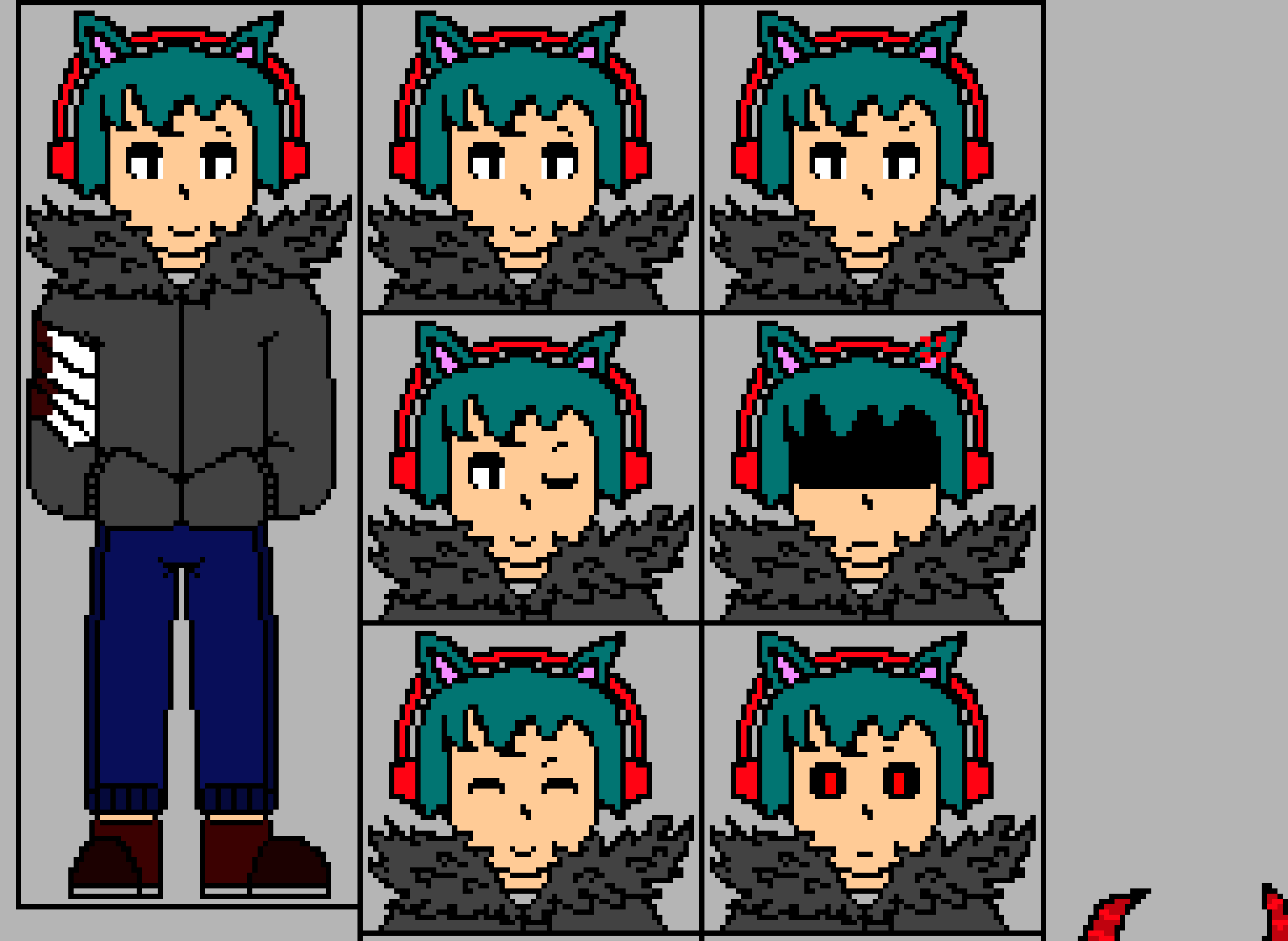 Now the full body sprite looks awesome as hell. But uh, I really couldn't change it to make it better besides adding eyebrows. But uh hope you enjoyed Also my names Hammy- But besides that have a good day!