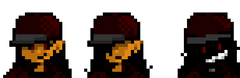 Palette for Creepypasta OC - Zander "Zack" Akuma Stoughton (Z4ck)/The Krimson Strangler (w/ Crimson-Styled MissingNo pattern on jacket) (ft. Steven from Strangled Red (Karimlebg's Steven sprite remake style)) (Both Normal and Ballistic Frenzy States)