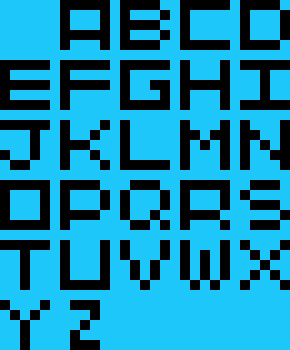 [aaca18] Pixel art alphabet 5x5