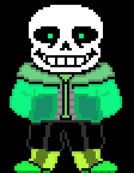 Hey, Green Sans. I did this sprite for you so people dont hate you because of being a sans recolor.