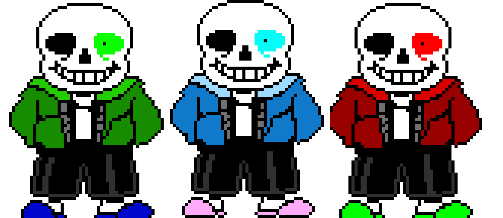 Green Sans, Normal Sans, Red Sans