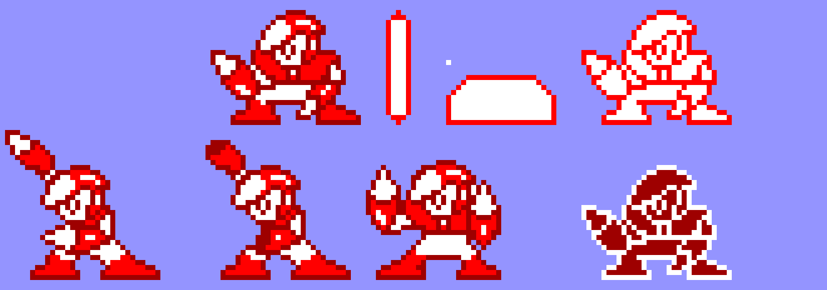 [0f8706] Mega Man Robot Mash 2 Crash Man First Sheet (Blue Back Ground)