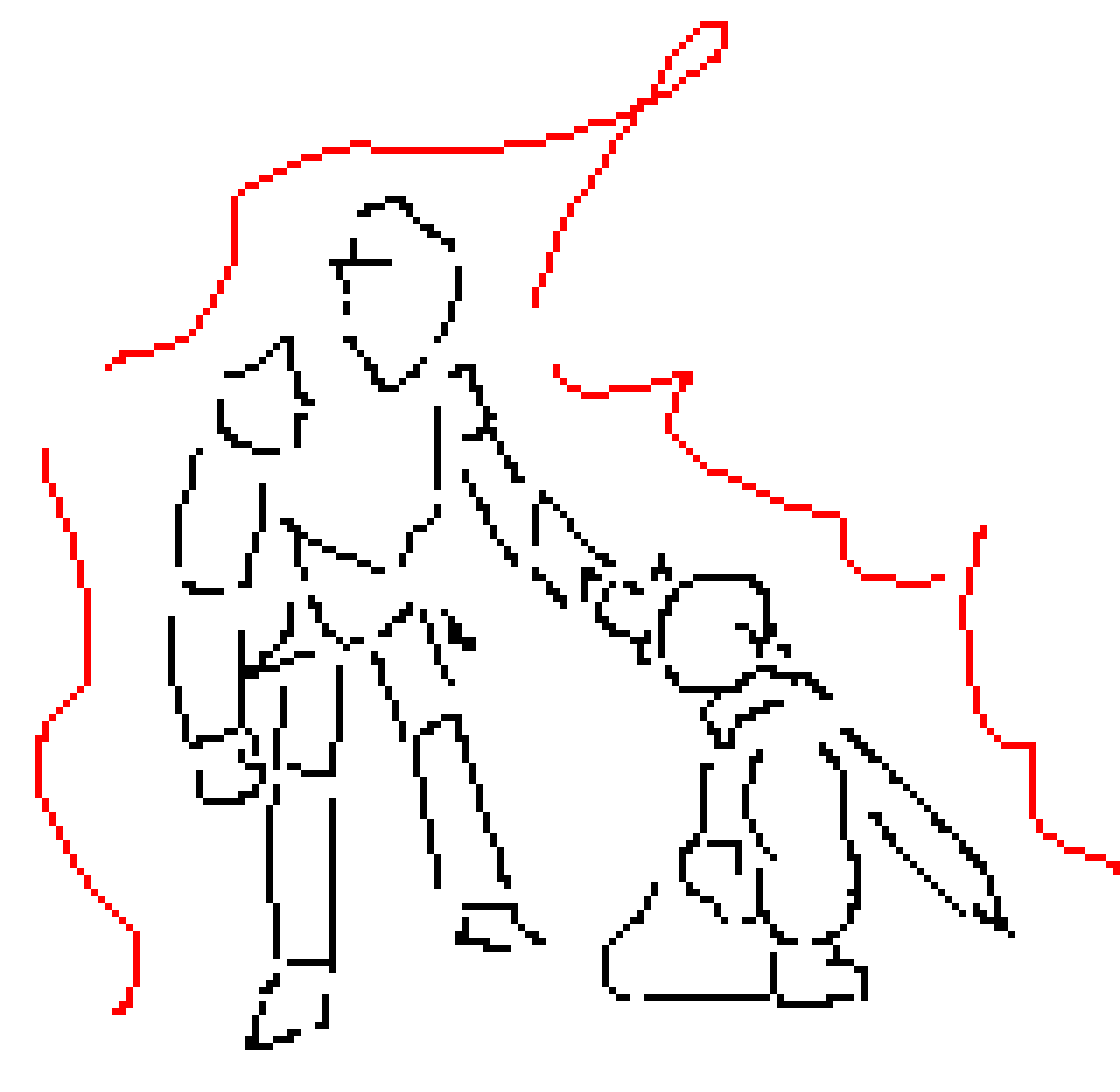 [30765d] i wanted this to look like jimmy was holding the sword to johns side but it looks like he has it stabbed through his head