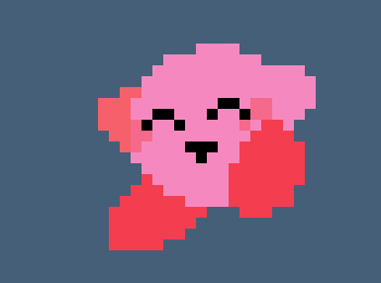 [777455] *kirby got happy for a minute, as if he came up with a game to play, he then started to set some little figures up, and tried to explain his game... but it couldnt be understood--*