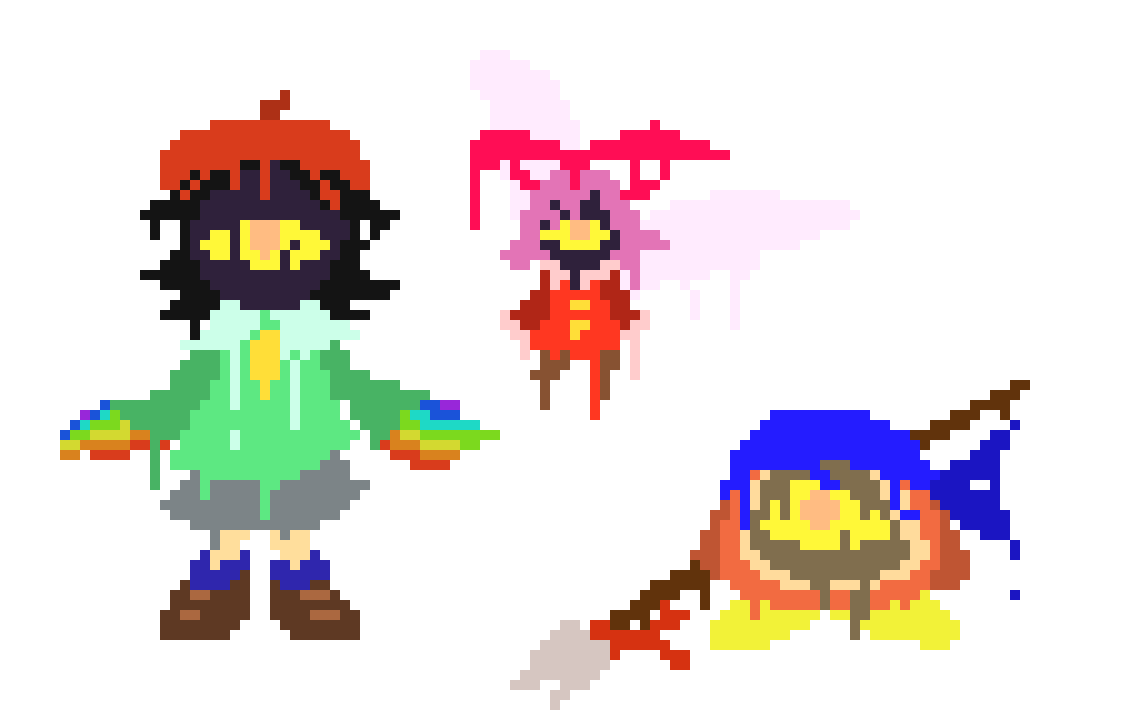 [777455] *From the ground, a painted spot would appear then Fake Adeleine, Fake Ribbon, and Fake Bandana Dee would jump out. Fake Adeleine would proceed to start slashing at others with "paint strokes" in which the paint that come from her was solid and packed a punch. Fake Bandana Dee would then target those who were vulnerable. Fake Ribbon would then carry Fake Adeleine around to try and help her attack others.*