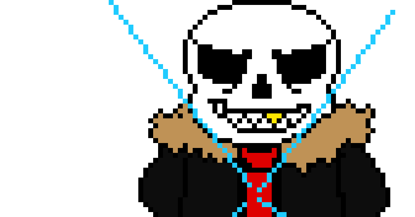 Gaster Blastes Ink while hes stuck damaging him and sends sharp bones at him stabbing him * 