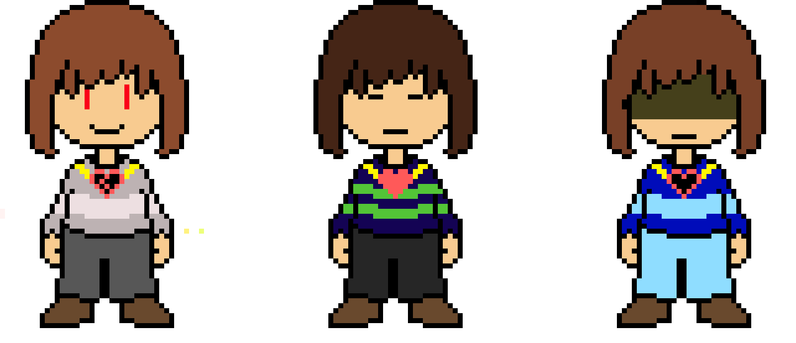 DT Trio: Chara, Frisk and Kris OC's