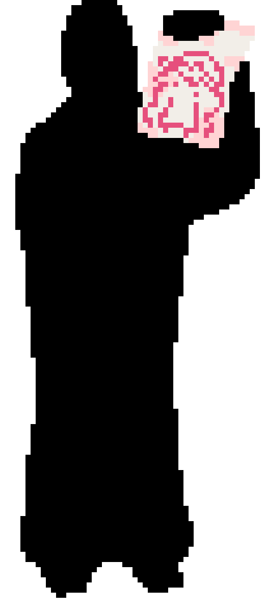 [8de716] It has a paper with a poorly drawn sketch of someone.