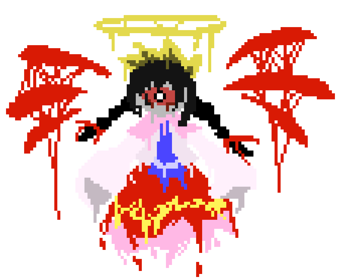 [777455] *From the paint blob, a new being came to be. It was a form of Queen Ripple, however unlike the rest, the eye that had taken her face matched that of Zero's. Not just that, her appearance would match a lot of Zero's such as her wings and the halo that hung above her head.*