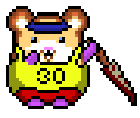 [afc9d9] Hamster Yellow w/ Knife