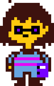 [bfd627] frisk with cloudy glasses and torn notebook