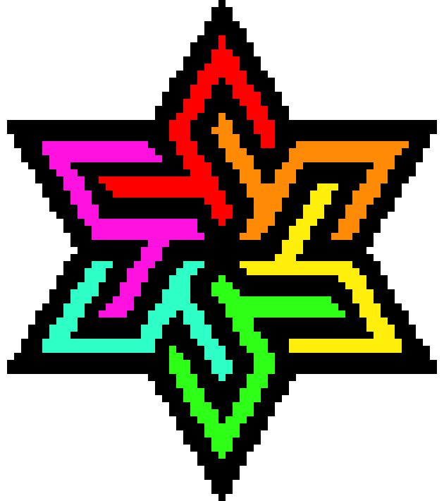 Rainbow Inverted Hexagon