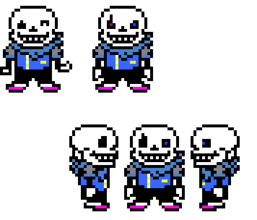 [7c7916] Blueberry Sans Overworld Sprites.