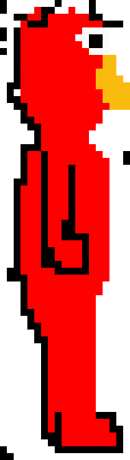 a very badly drawn? pixeled? elmo