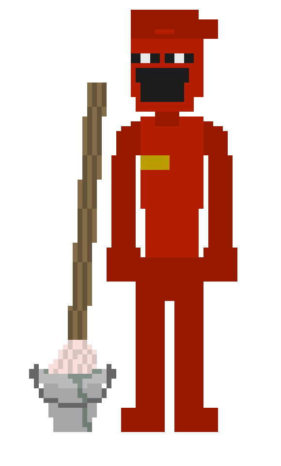 [914e2b] Wes with Mop and Bucket