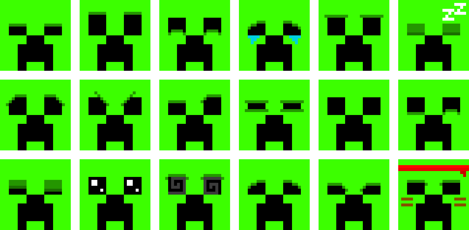 16 usable Creeper sprites