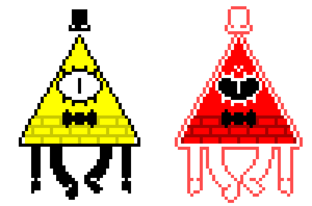 Gravity Falls - Bill Cipher (Normal & Mad) - By BQMBXFTPNF