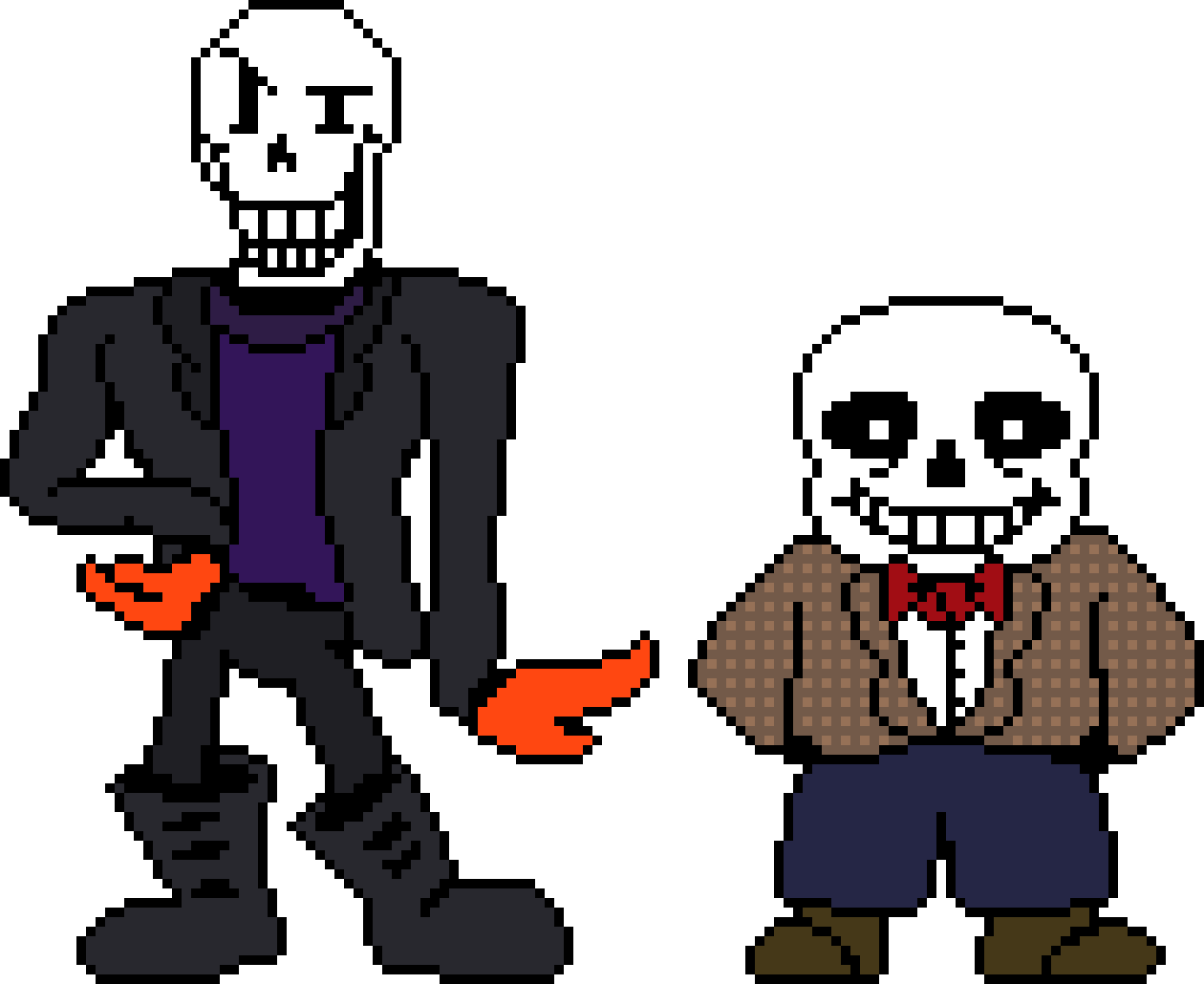 DoctorTale Sans and Papyrus Battle Sprites.