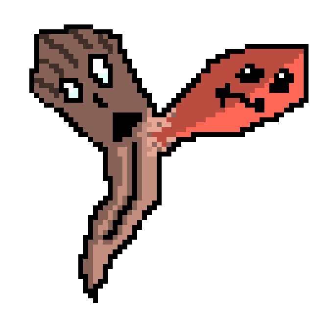 [f59bde] Human Flat Worm -Damaged-