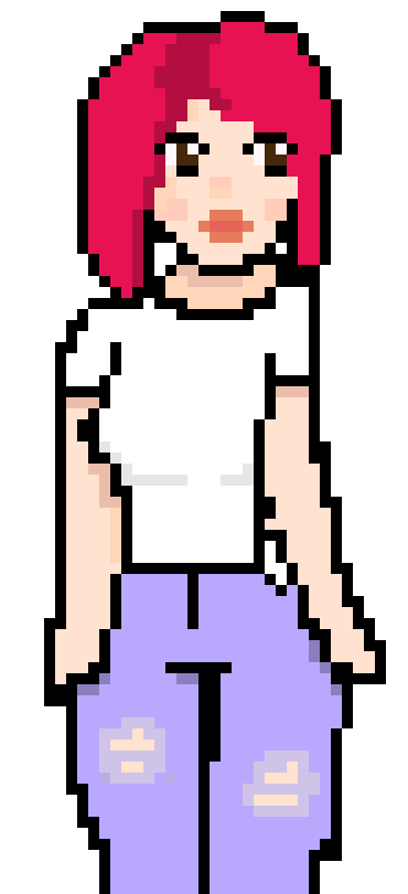 Pretty Pink-haired girl