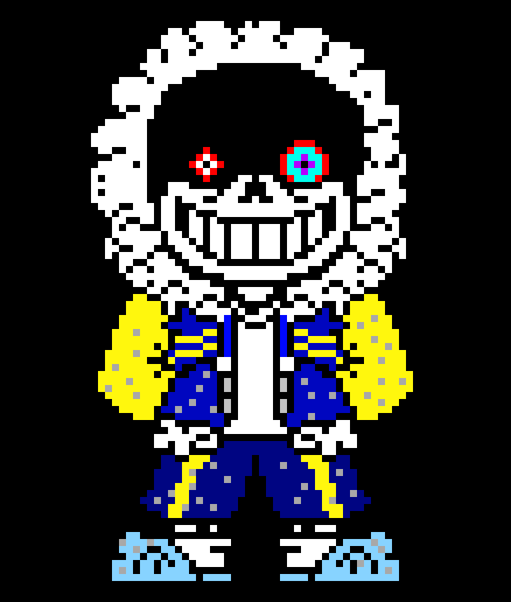 [d46952] OuterDust Sans shoots one huge gaster blaster at everyone