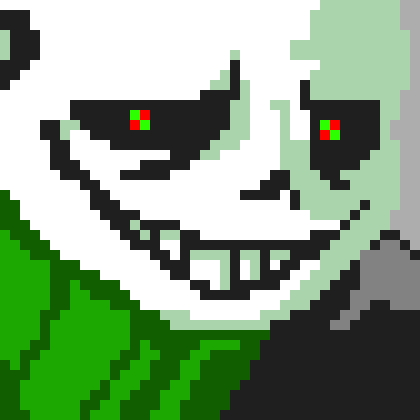 He'd shield his eyes with a green visor, being mildly affected as he jumps into the air, riding in a green gaster blaster. "You shouted away the crystals?"