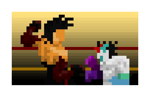 [b048a7] Sendo Takeshi (Admon Goldenrod colors) doing a Smash attack vs Ippo Makunouchi (Ace Vermillious colors + Boxer outfit colors)