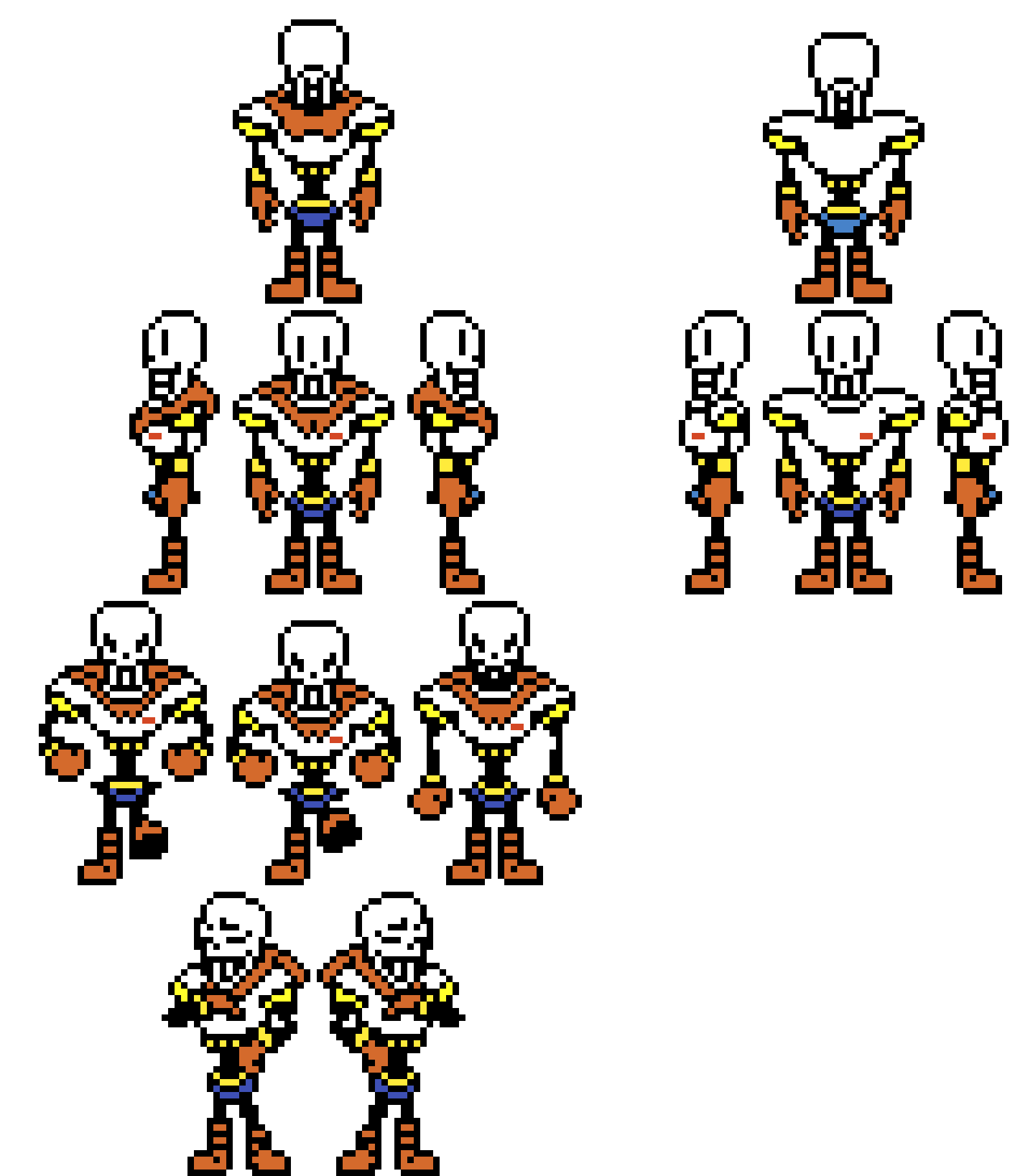 ((i cant remember if i posted this or not. so uh, PAM!Papyrus classic sprites))
