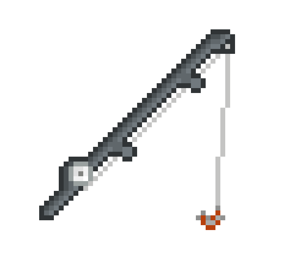 [6798d8] Old Steel Fishing Rod