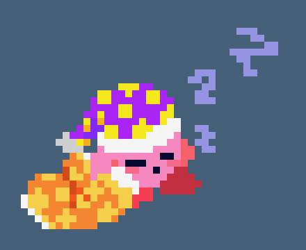 [1d710f] *kirby then hit marker with the pillow a little bit, just pushing him over, he then started to stumble a bit, trying to keep himself awake*