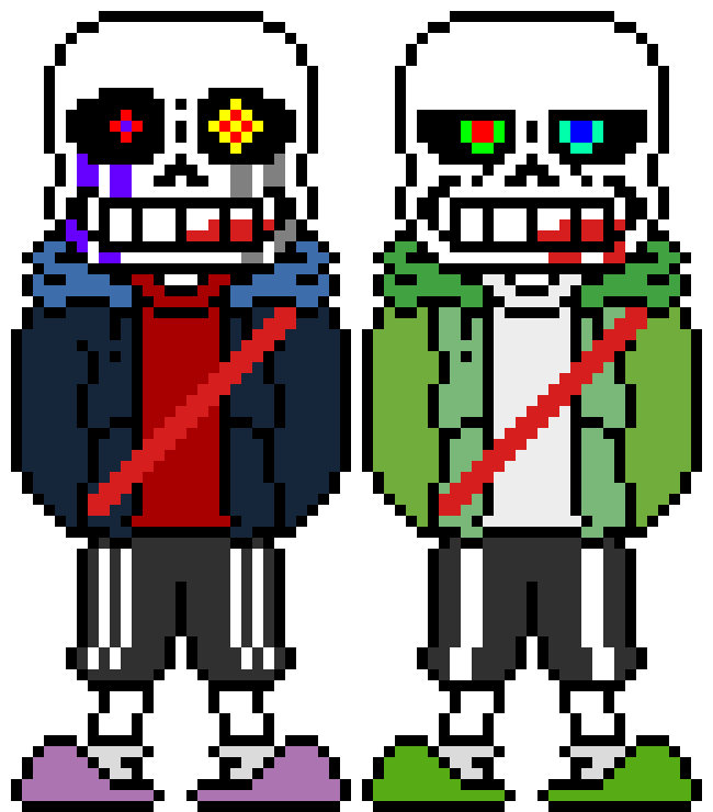 [d6b045] Both: *Summons Axes and Swords around Frisk*