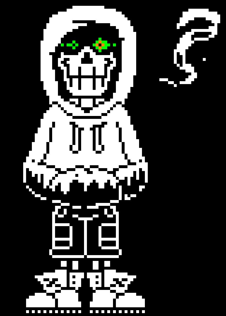 *Poof behind dust and chara* "Hello."