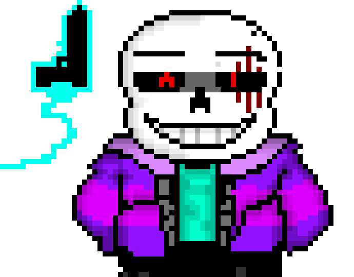 *holds up pistol with magic*