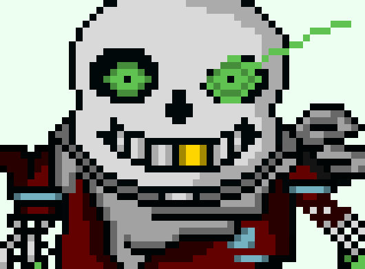 Dashes at dust sans slashing him with the bone scythe *