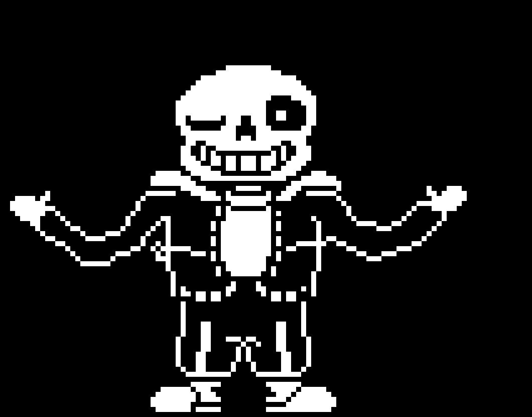 this is one of my first real sprite so dont judge me ok? anyways its sans shrugging sprite