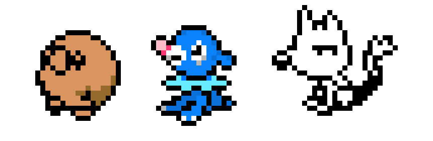 Rowlet, Popplio, and Litten