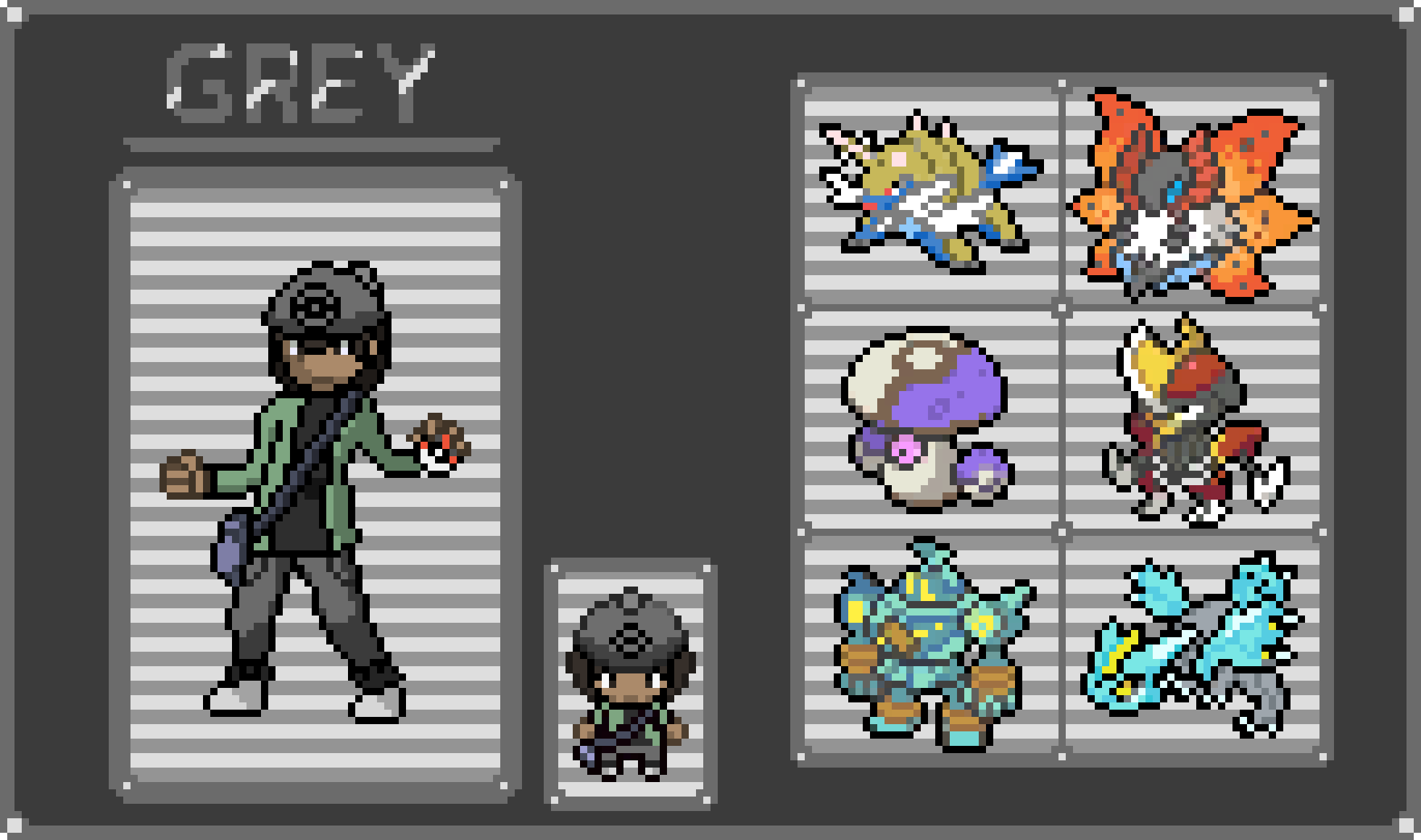 [0031a6] pokemon Grey sprite + team
