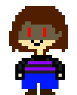 Colorverse (pixilart) overworld sprite (frisk genocide hotland edition)