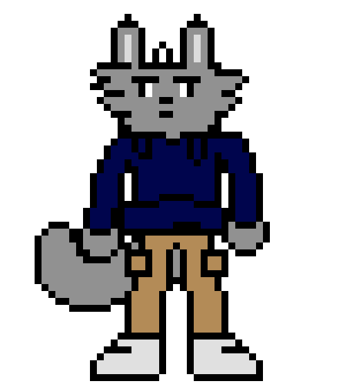 Gave the ears an inside, made the head generally bigger, and gave him a tail, because you aren't a furry unless you give your furry characters a tail..[Kemuri]