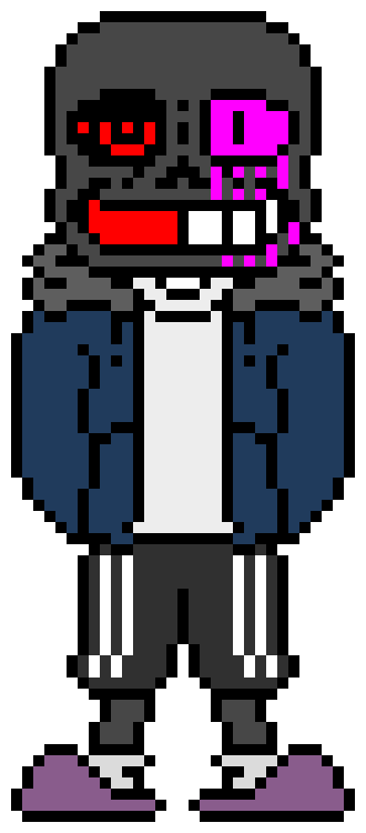 [d6b045] Fear Sans: If you don't calm down I will have to attack you *The Glitch didn't work on him*