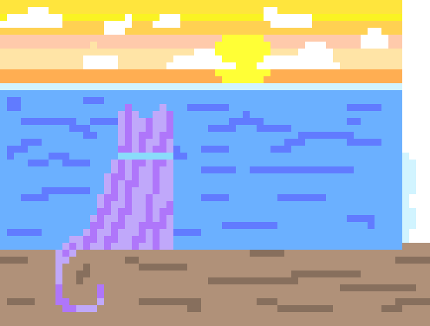 [ca6404] Cat and sunset 