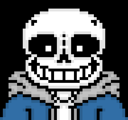 idk how tall your character is, so i jus went with the normal Sans ...