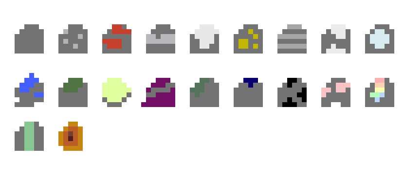 [c6635b] start of minerals pixel art