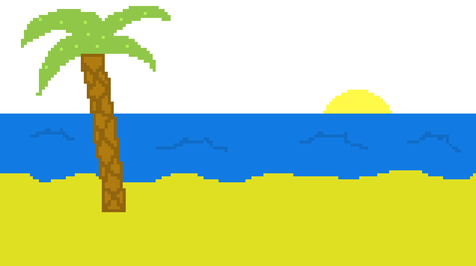 Tropical Sunset Pixel Art